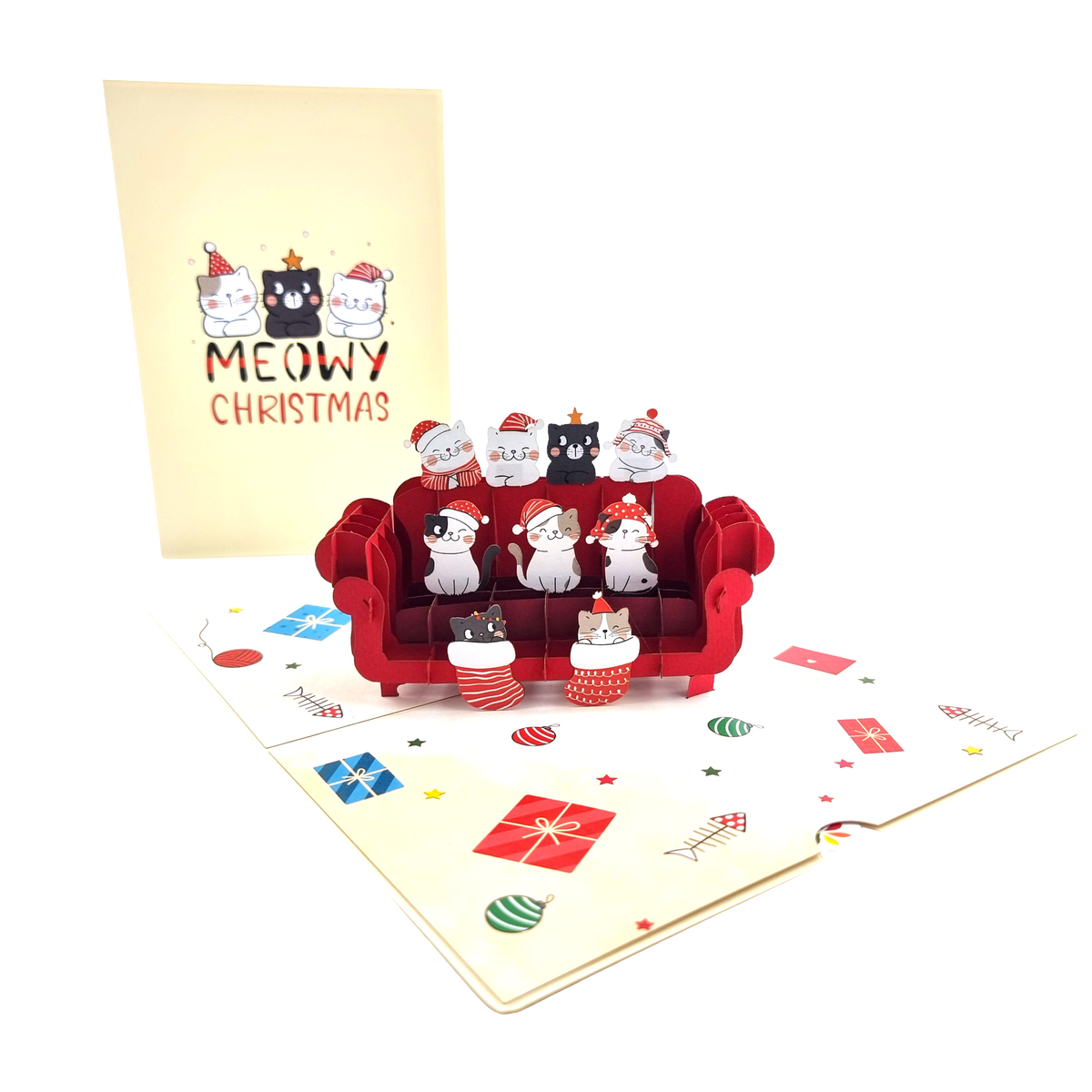 Meowy Christmas Pop Up Card
