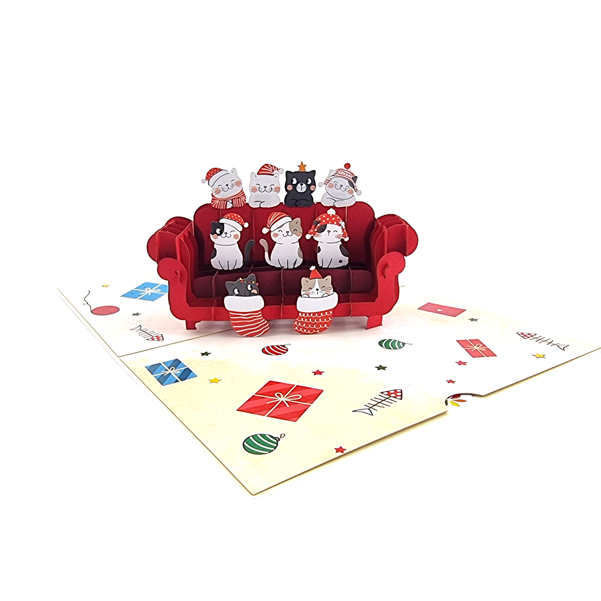 Meowy Christmas Pop Up Card