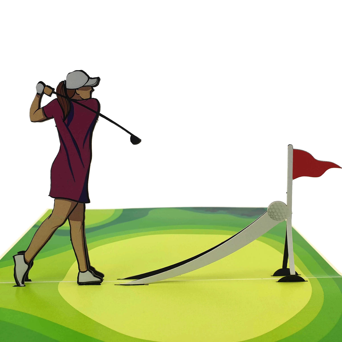 Golf Lady Pop-Up Card