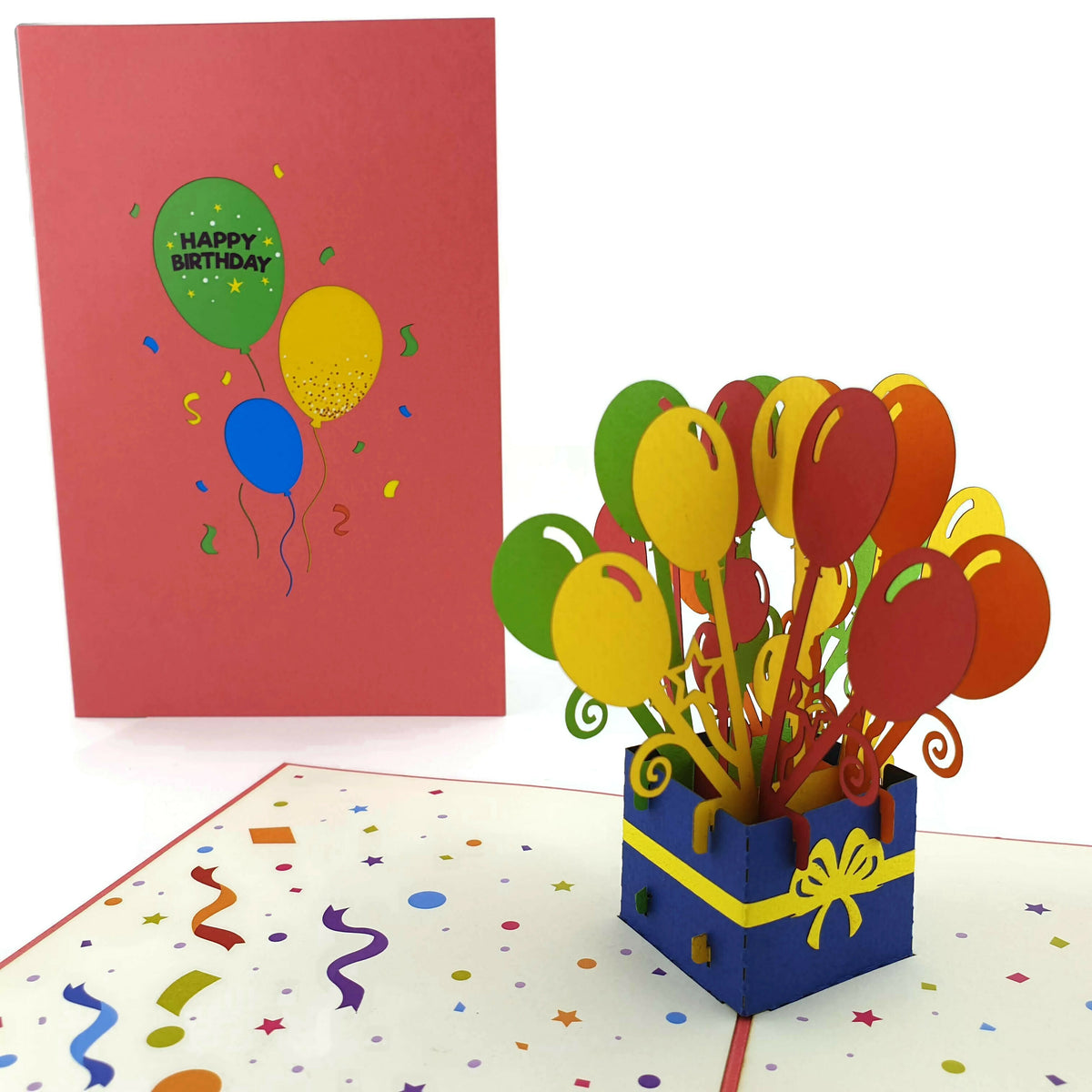 Happy Birthday Balloons Pop Up Card