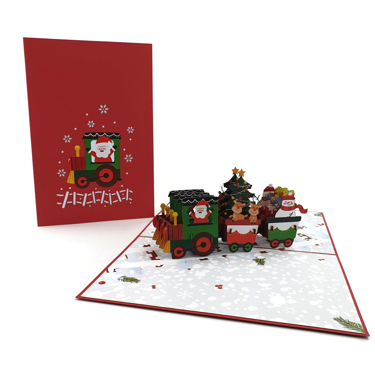 Santa's Xmas Train Pop Up Card