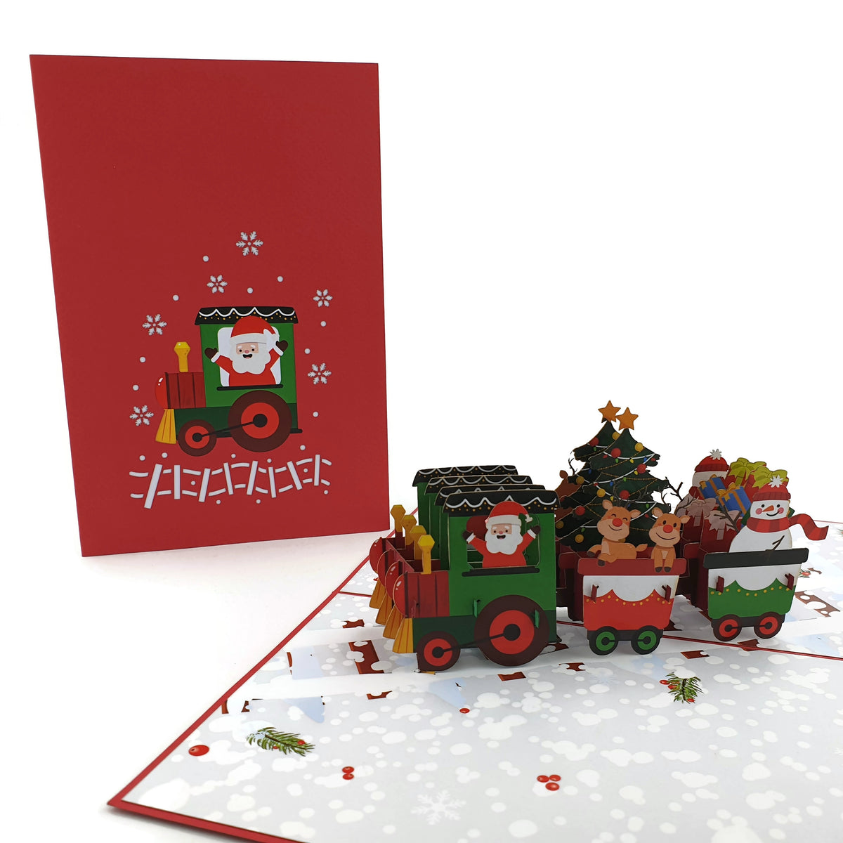 Santa's Xmas Train Pop Up Card