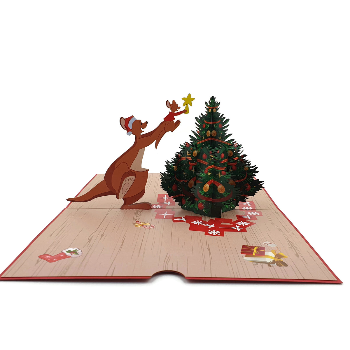 Kangaroo Christmas Tree Pop Up Card