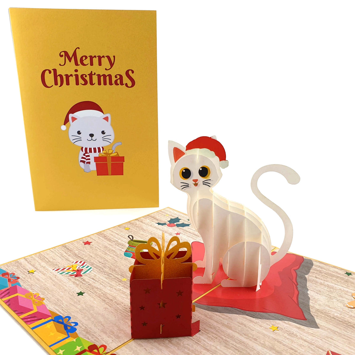 Christmas Cat Pop Up Card