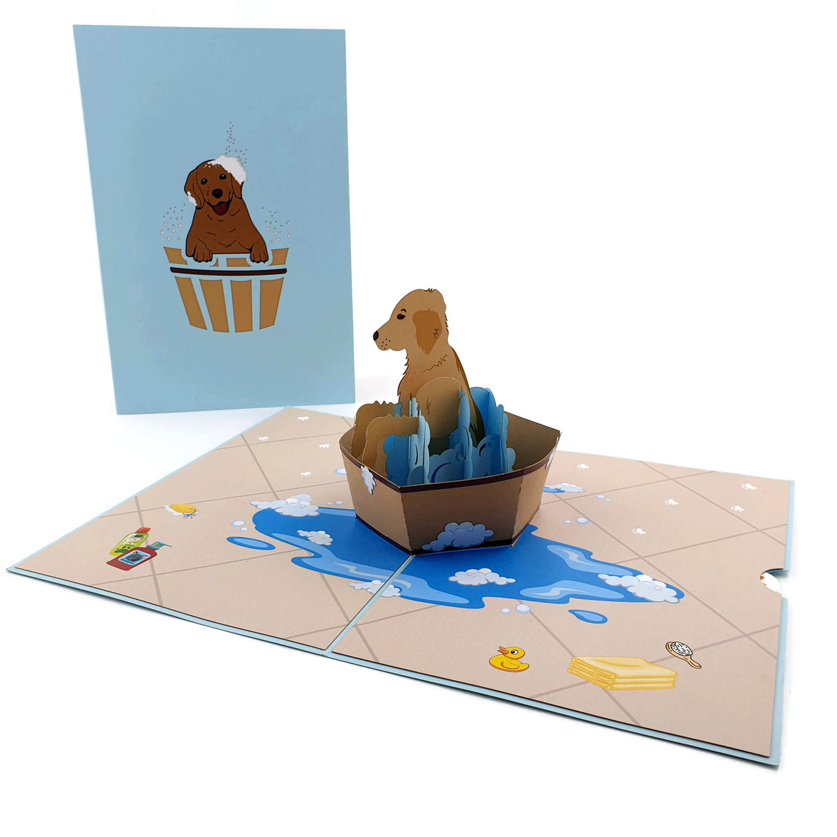 Dog Bath Pop Up Card