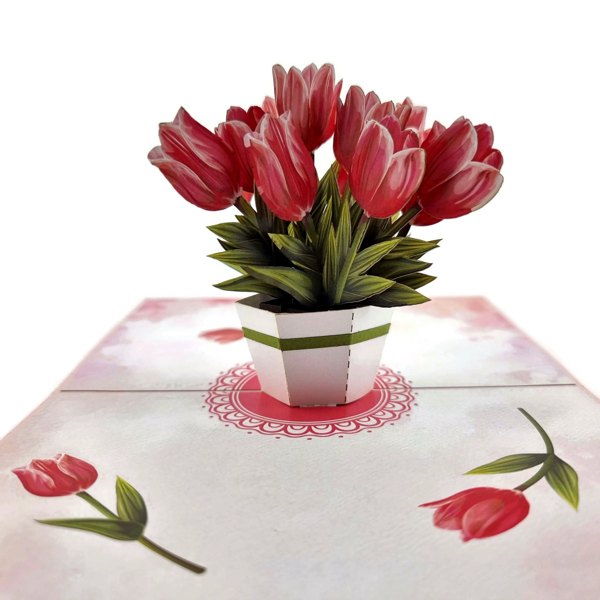 Pink Tulips Pop Up Card