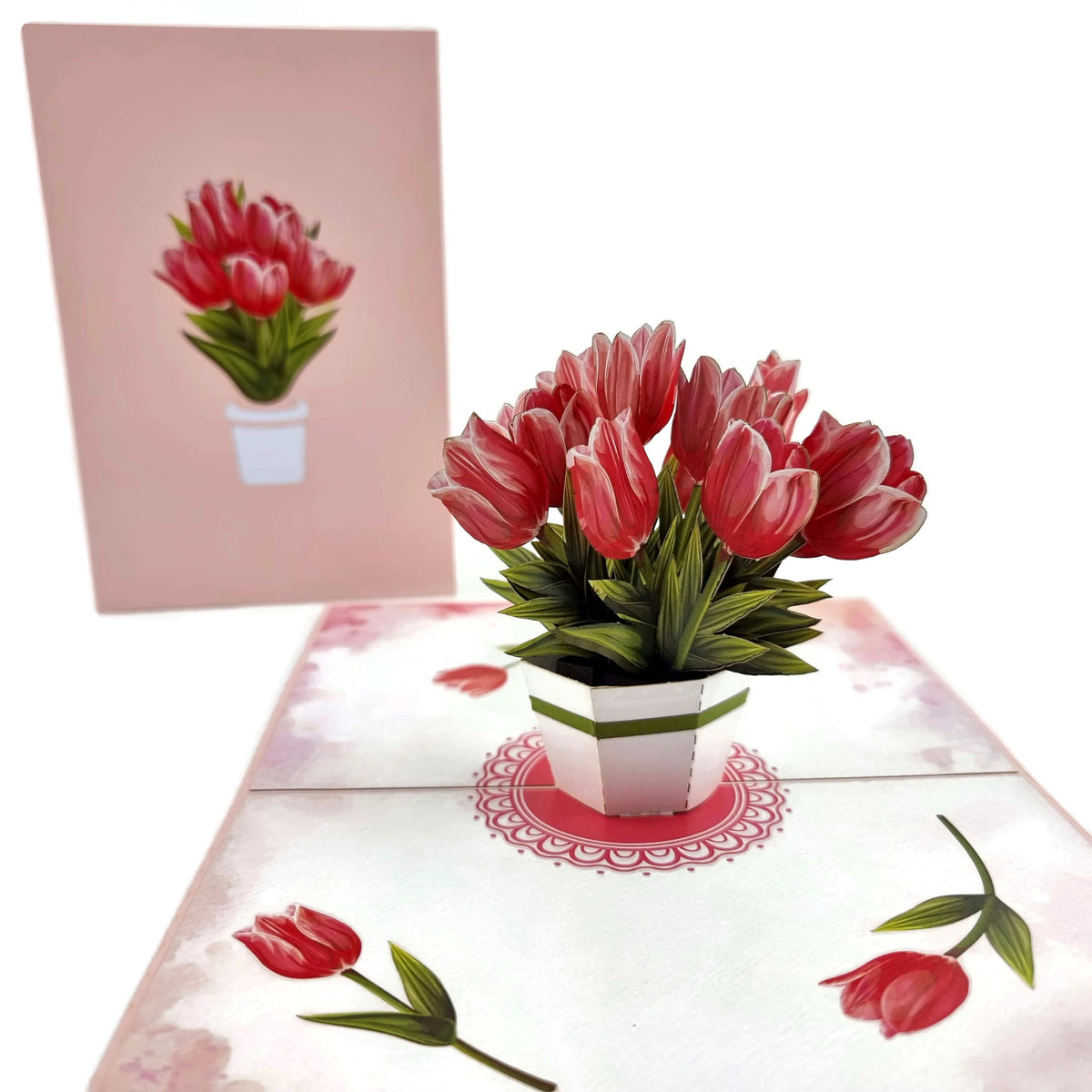 Pink Tulips Pop Up Card