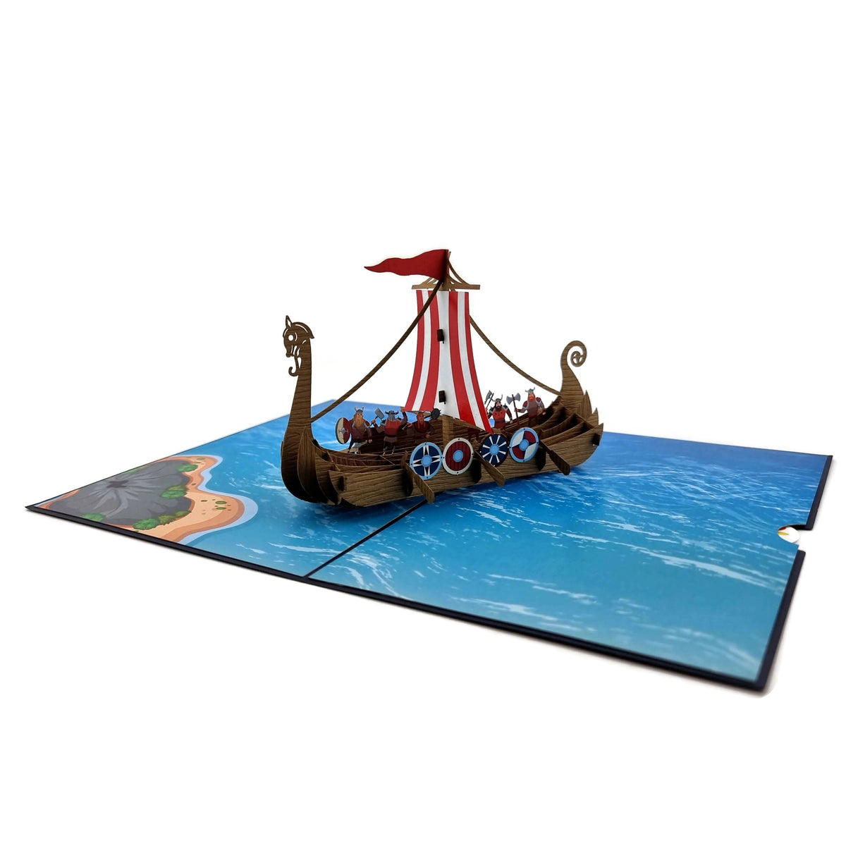 Viking Long Ship Pop-Up Card